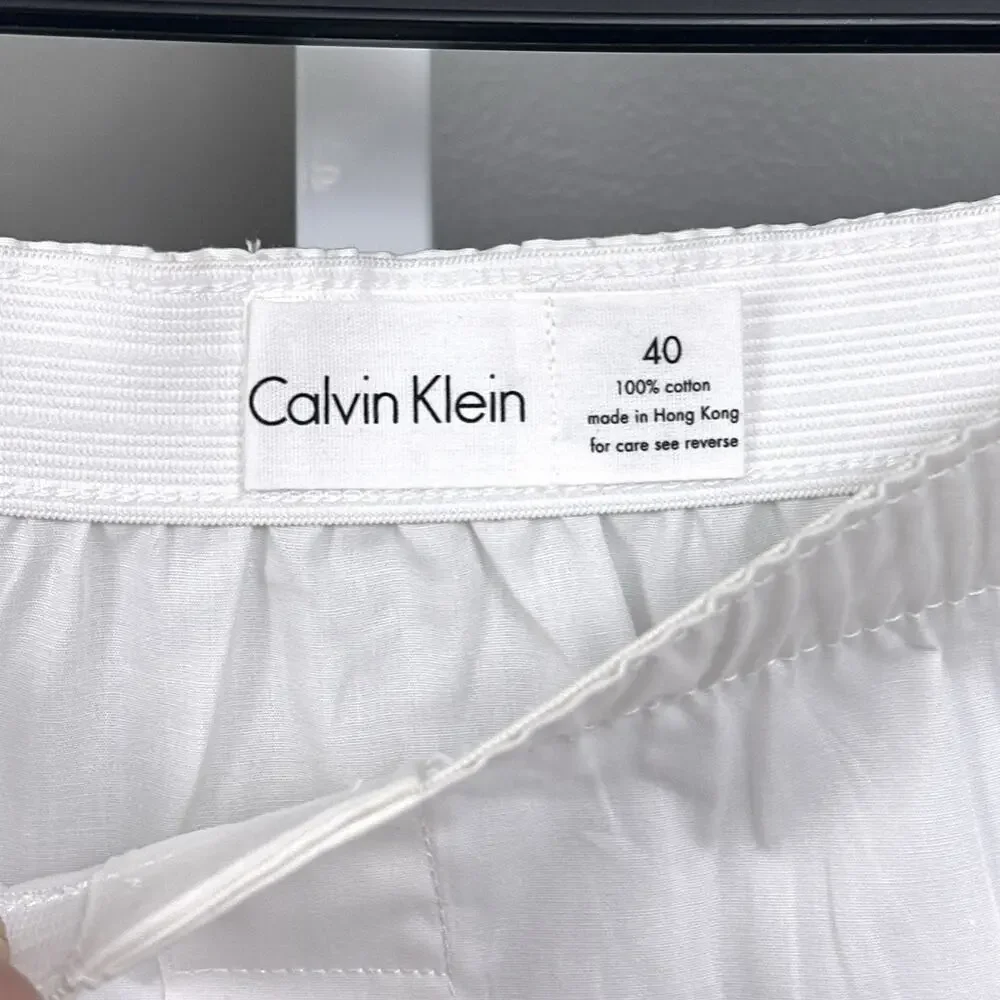 Vintage Calvin Klein Boxer Shorts Size 40 NOS White 100% Cotton Hong Kong Boxers